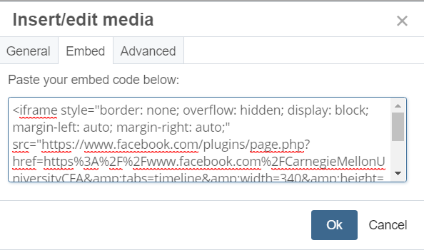 cms 8 embedded media