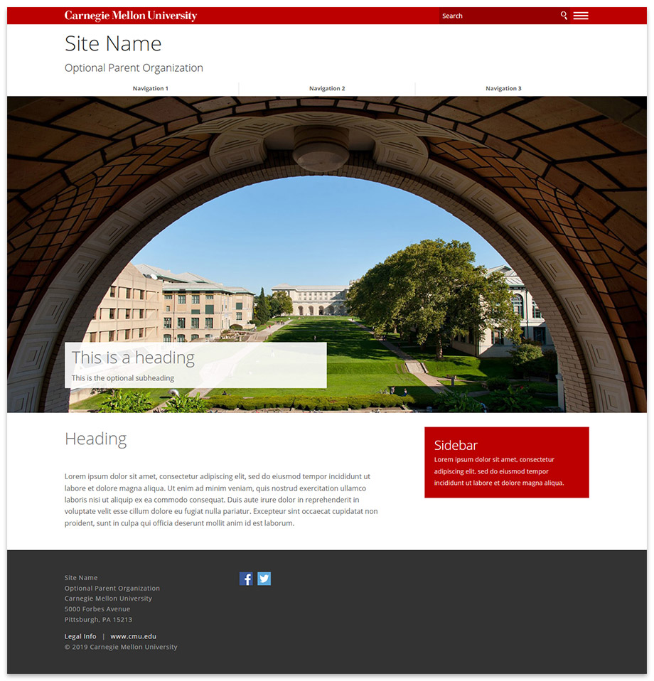 Screenshot of a starter site.