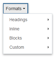 Formats menu