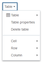 Table menu