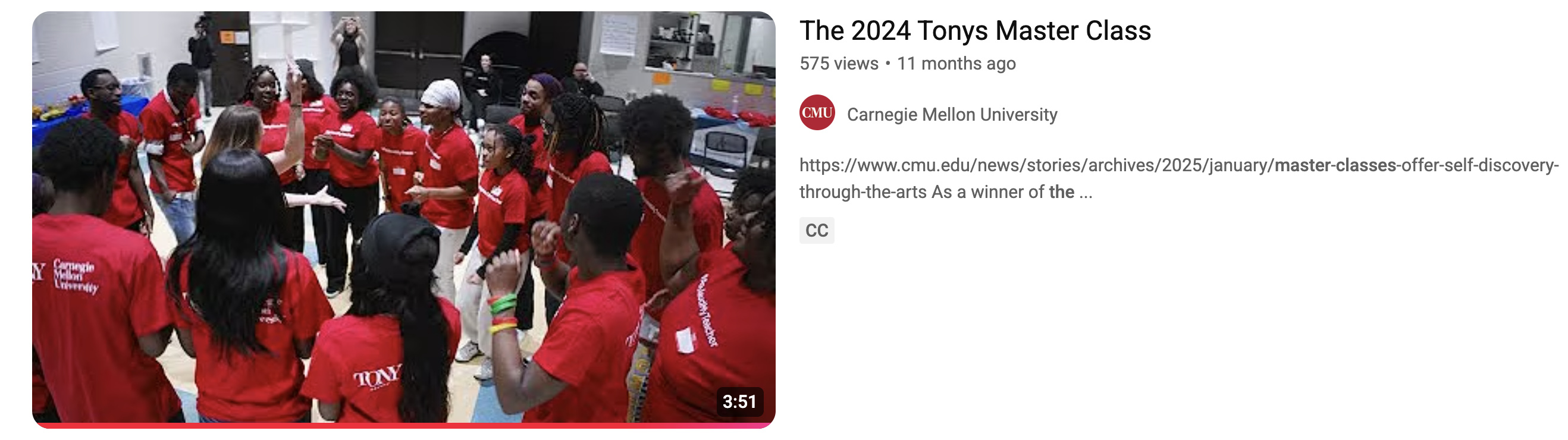 The 2024 Tonys Master Class thumbnail.