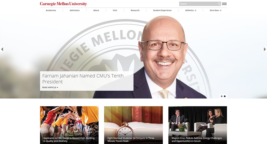 screenshot of cmu.edu