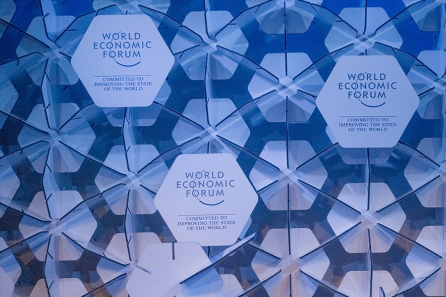 photo of WEF logo on wall